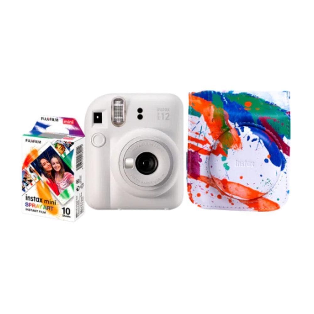 Câmera Instax Mini 12 Fujifilm Branco Com Bolsa + 10Filmes