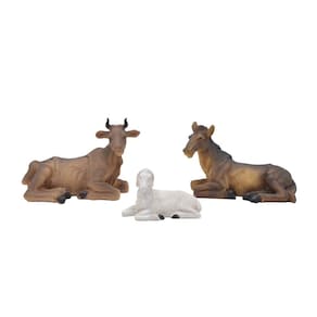 Mix De Animais Para Presépio De Resina Natal Reposição 12Cm