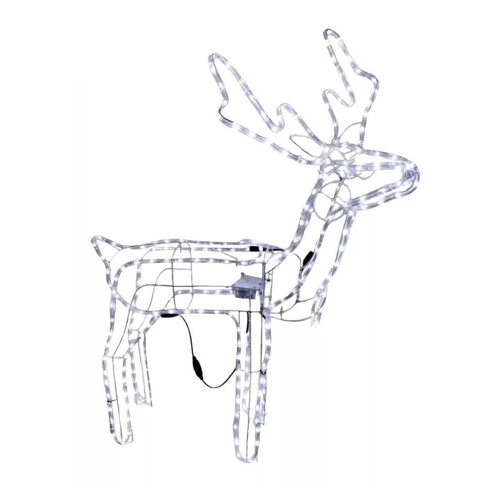 Rena Decoração Natal Led Branco Com Movimento Externo 127V