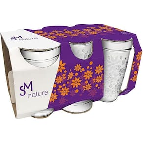 Jogo Copos Vidro Florido Nature Nadir 270ml Kit 6 Peças