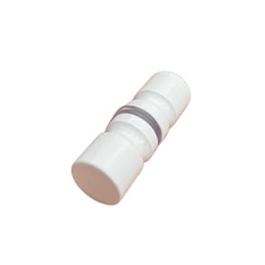 Puxador Box Banheiro Branco Redondo Porta Correr Vidro Epóxi