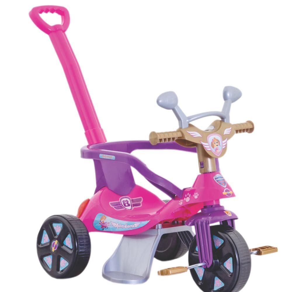 Triciclo Infantil Biemme Smile Confort com Haste Removível