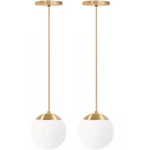 2 X Luminárias Lustre Pendente 2M Jabuticaba Globo Vidro