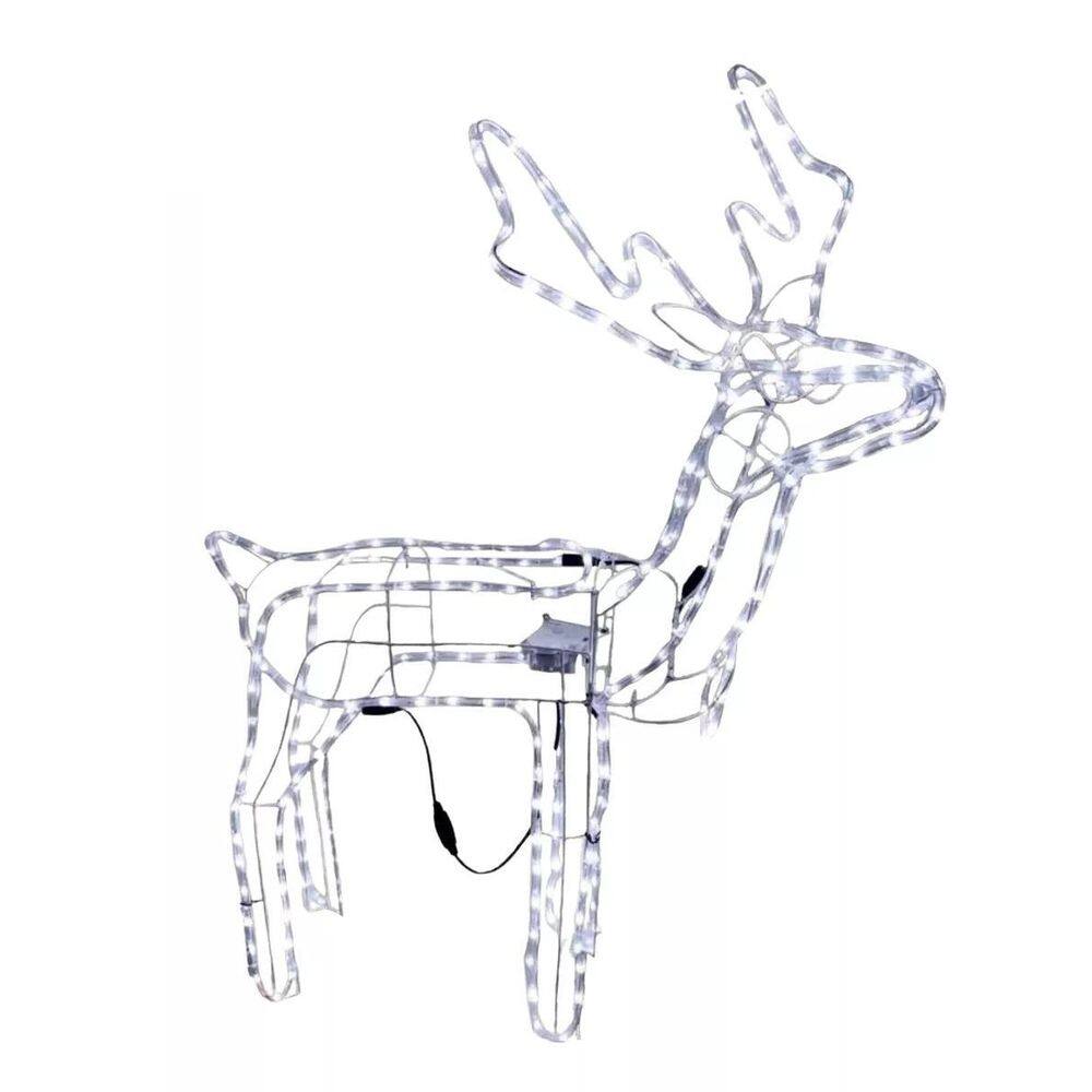 Rena Decoração Natal Led Branco Com Movimento Externo 127V