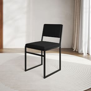 Cadeira De Jantar Industrial Isa Assento Veludo Preto