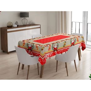 Toalha de Mesa Retangular 140x210 Rustica Linhão Natal Papai Noel
