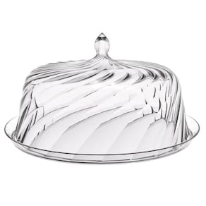 Boleira Porta Bolo com Cúpula 30cm Transparente Glassy Crippa Doces Petiscos