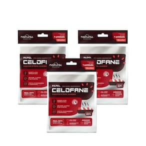 3 Papel Celofane Assa Facil Alimentos Natural - 100Cm X 90Cm
