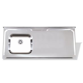 Pia De Inox 1,40 X 0,53 Lisa Cuba Deslocada Para Esquerda