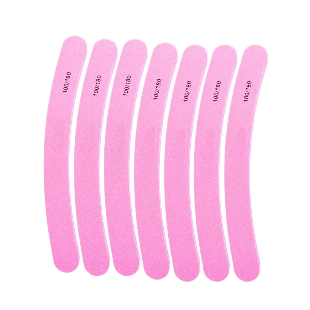 Kit 18Un Lixa Rosa Buffer Reta Alongamento Polir 100/180