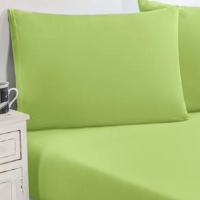 Jogo De Cama Malha Lençol 100% Algodão Gran Moratta 3 Peças Queen - Verde Pistache