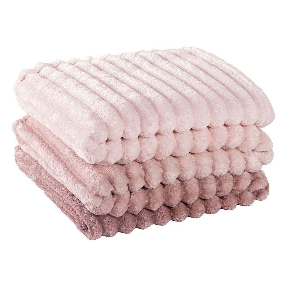 Cobertor Manta Tuffy Ultrasoft Flannel Queen 2,40m X 2,20m Degradê 01 Peça - Pancake Rosa