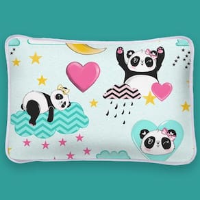 Jogo De Lençol Alegria Solteiro 2 Peças Infantil Estampado Malha 100% Algodão - Panda Love