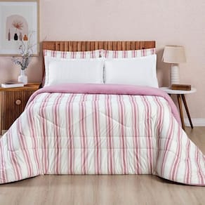 Edredom Mimis Casal Queen Tecido Malha Dupla Face 100% Algodão Extra Macio - Rose