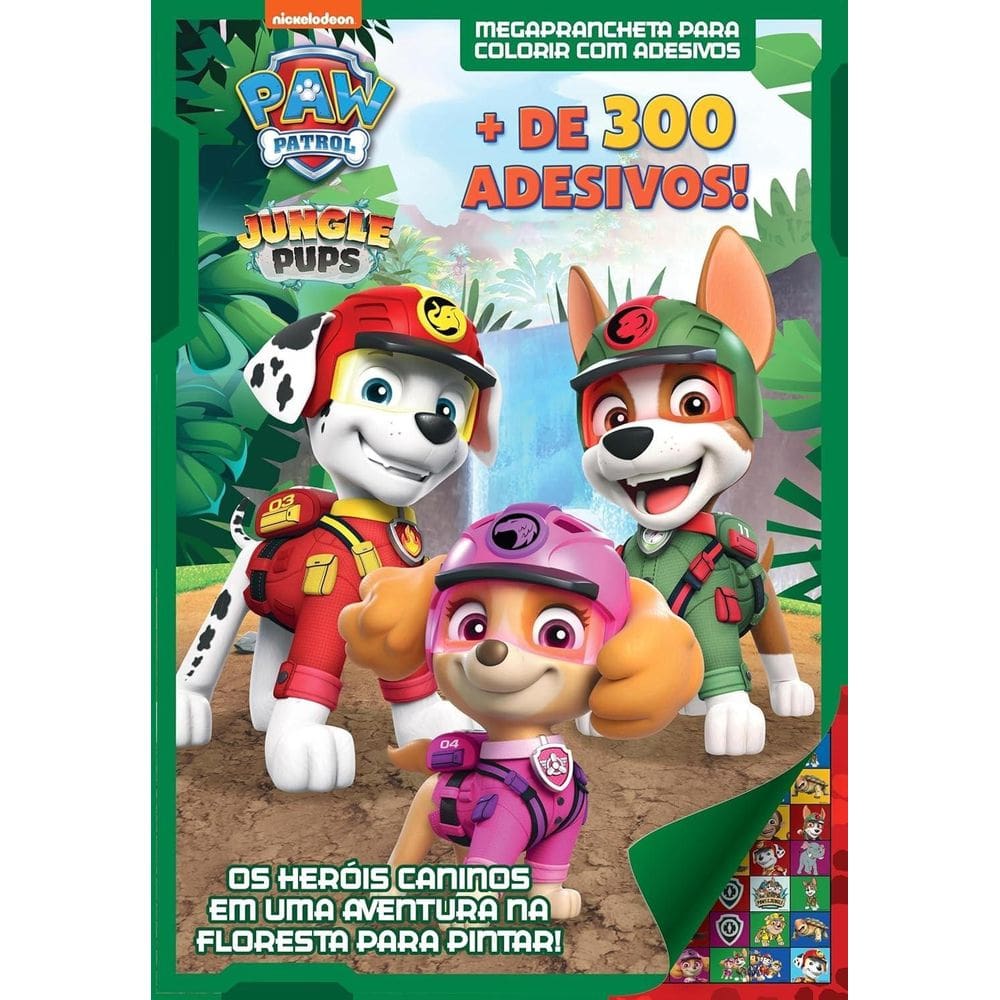 Megaprancheta Para Colorir Com Adesivos - Patrulha Canina