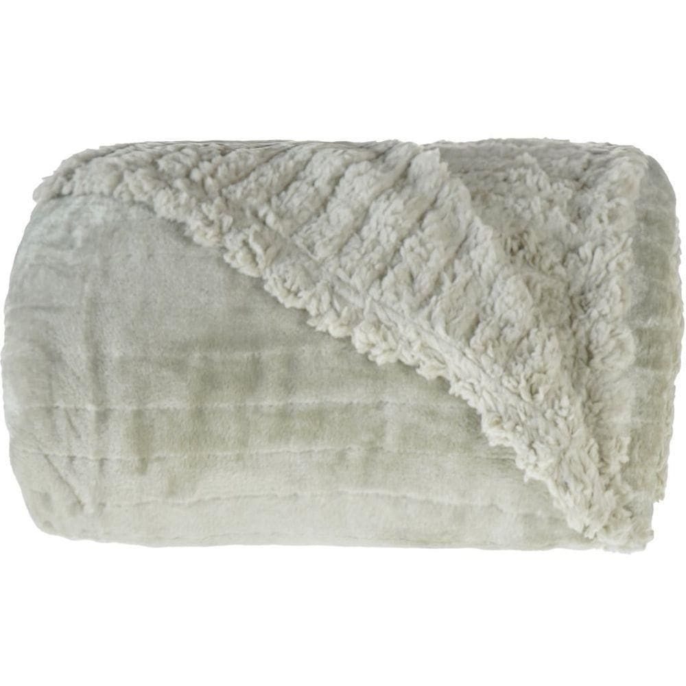 Cobertor Queen Sherpa Toque Pele De Carneiro Dupla Face 220x240cm Olive