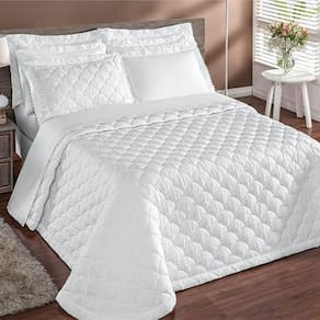 Colcha Cobre Leito Colossal Solteiro Com Lese 3 Peças - Branco