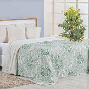 Cobertor Queen Top Line Estampado Hipercal/sherpa 1 Peça - Lotus
