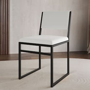 Cadeira De Jantar Industrial Isa Assento Corino Branco