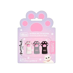 Borracha Ponteira Pata De Gato Purrfect 03 Unidades Tilibra