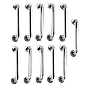Alça de Apoio Barra Inox 30cm Kit 11 Unidades Idoso Suporte Anti Queda Banheiro Box Corrimao Criança Cadeirante Suporte