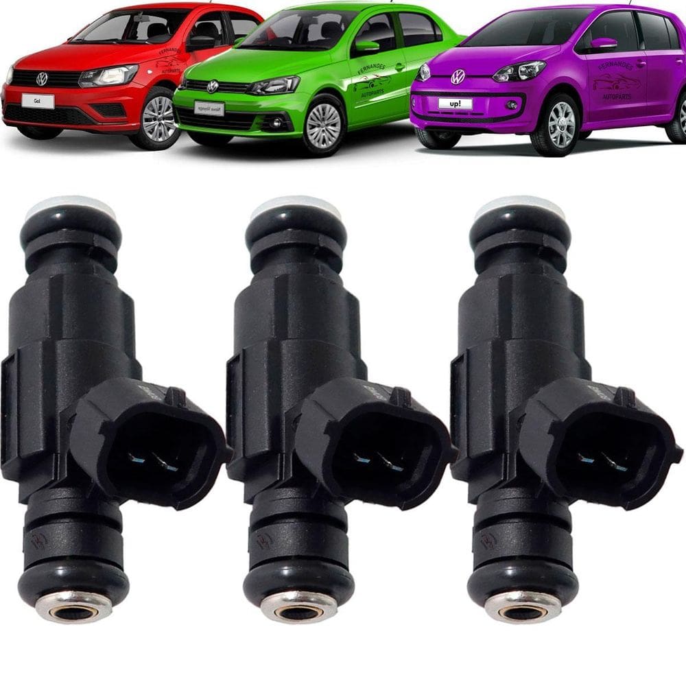 Kit 3 Jogo Bico Injetor Vw Fox Gol Voyage Polo Up 1.0 3 Cil