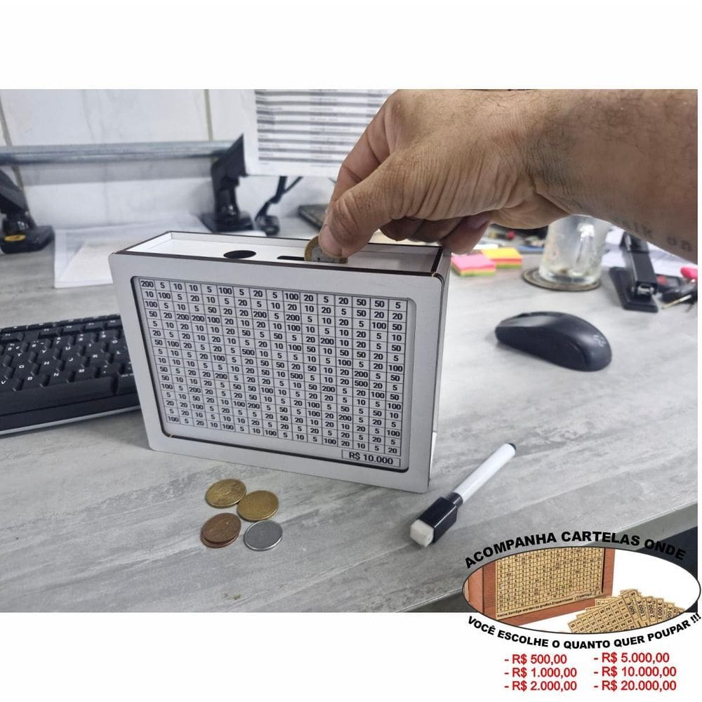 Cofrinho Cofre Guardar Dinheiro Woodbox Japones Poupança Bra