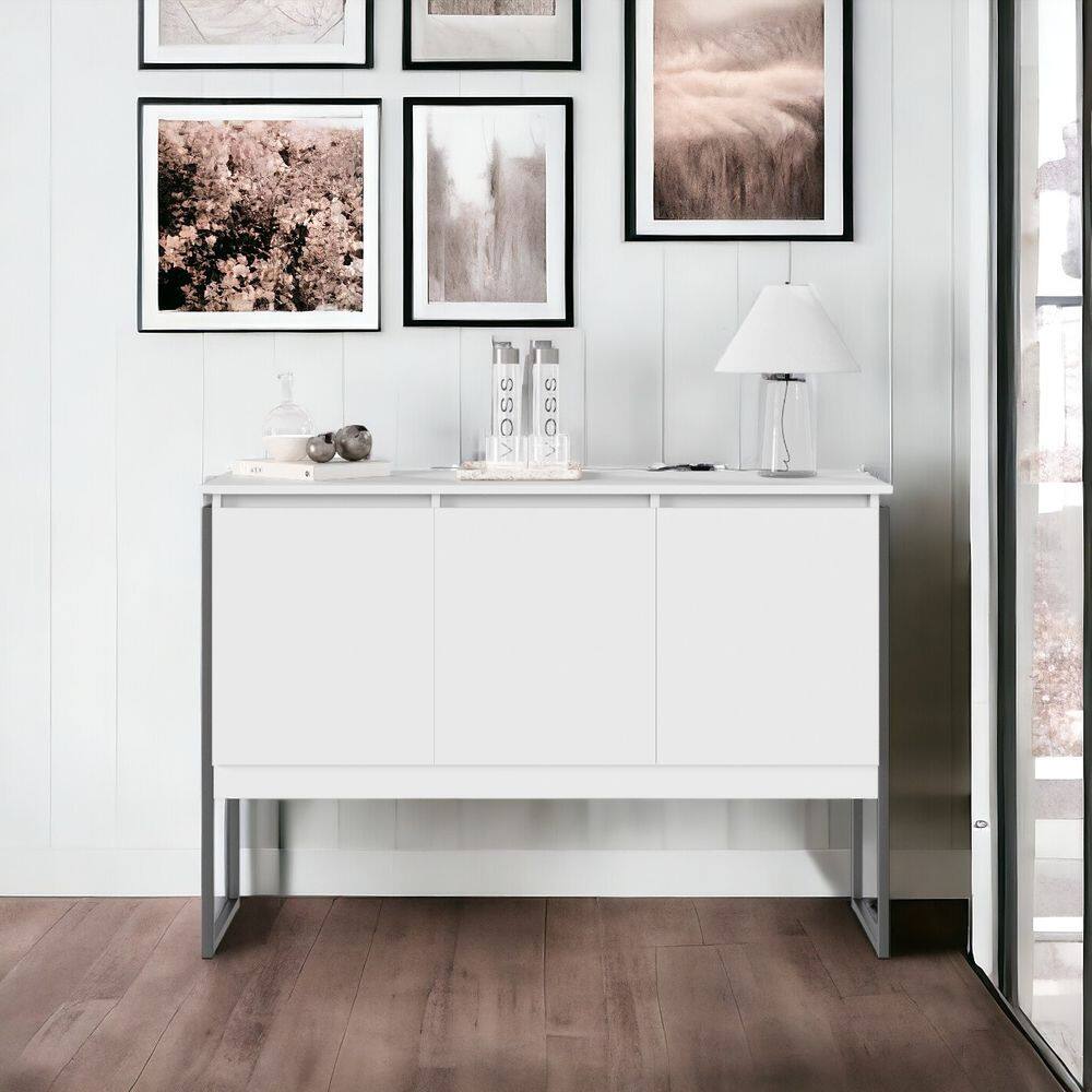 Buffet Classico com 3 Portas Veneza Branco Preto