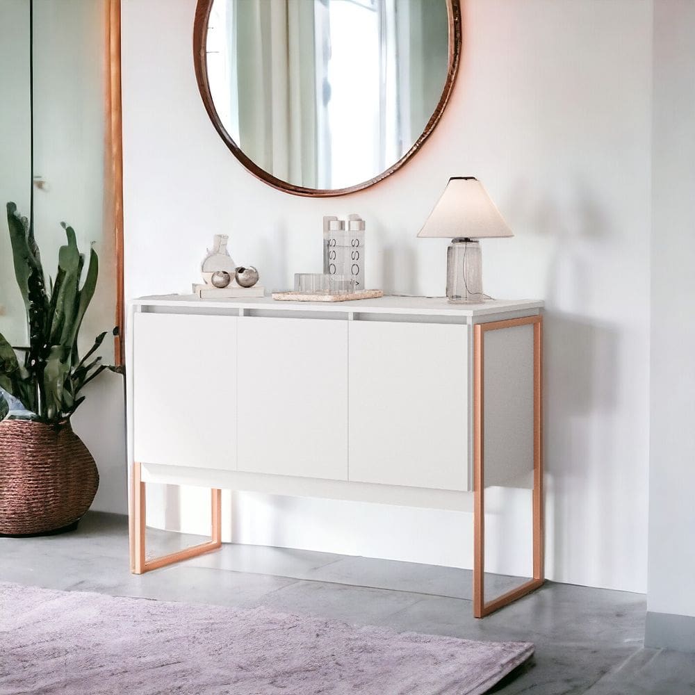 Buffet Classico com 3 Portas Veneza Branco Cobre