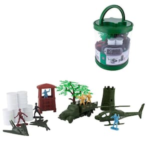 Exercito De Soldadinhos Quartel Completo 81 Peças - Etitoys