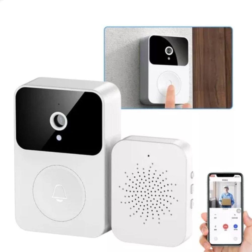 Campainha Interfone Câmera E Áudio Sem Fio Wifi Prova D`Agua