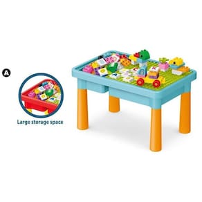 Mesinha Criativa Baby Land Vermelho Com 56 Blocos Kids Home