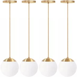 4 X Luminárias Lustre Pendente 2M Jabuticaba Globo Vidro
