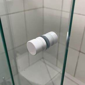 Puxador Porta Vidro Box Banheiro Branco Redondo Discreto