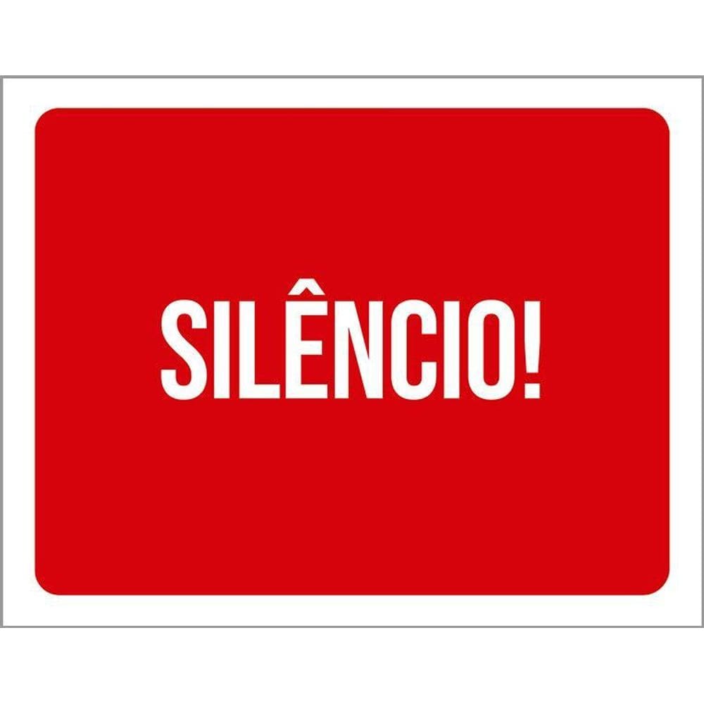 Placa Sinalização Ambiente Silêncio 36X46