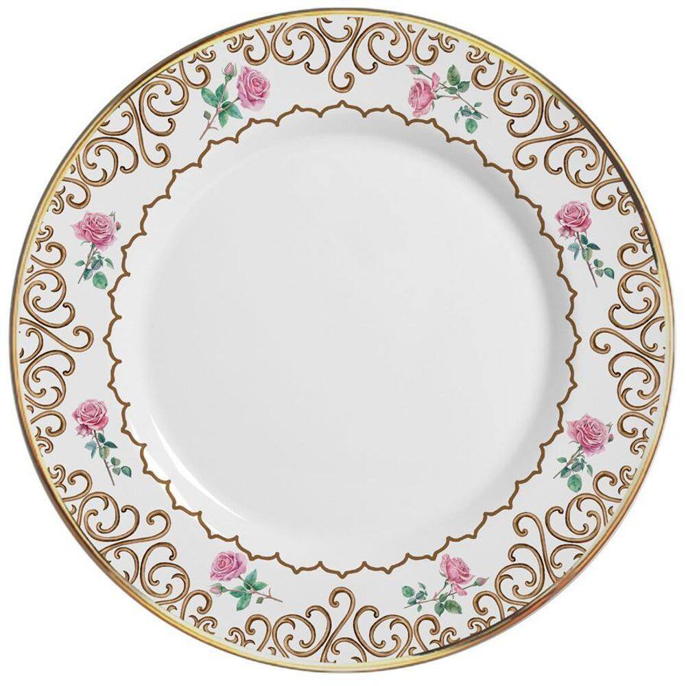 Sousplat Sweet Bird Filete Ouro 34 Cm Cerâmica Alleanza