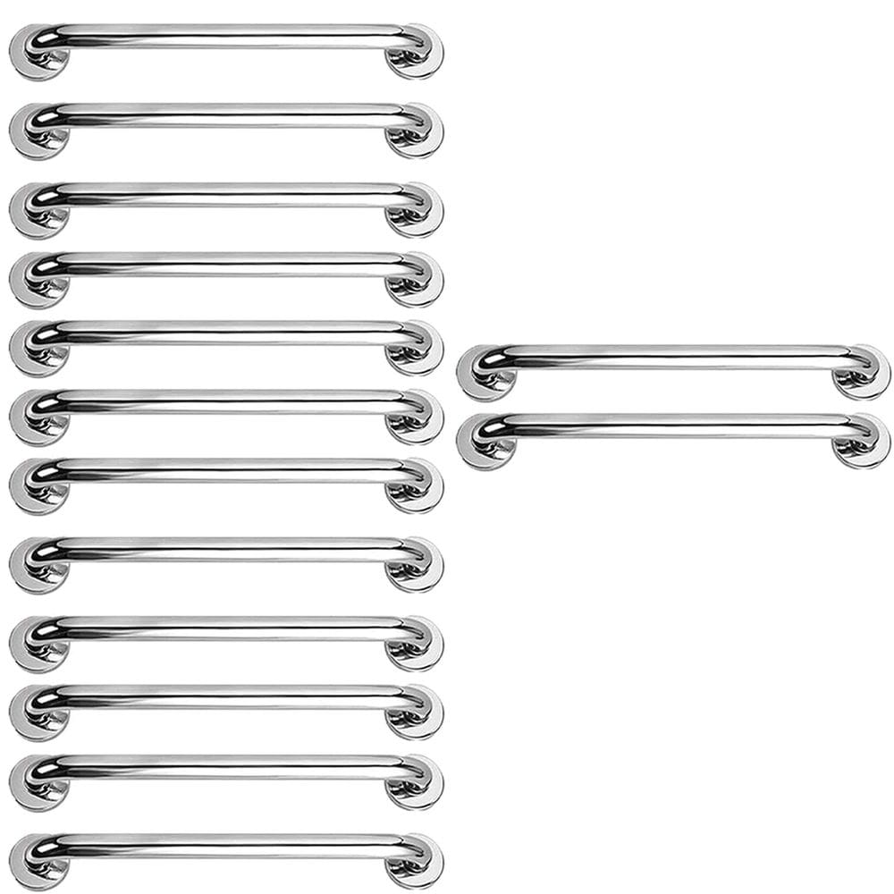 Barra Alça Apoio 50cm Aço Inox Kit 14 Uni Segurança Gestante Idoso Pcd Segurança Escada Banheiro Box Corrimao