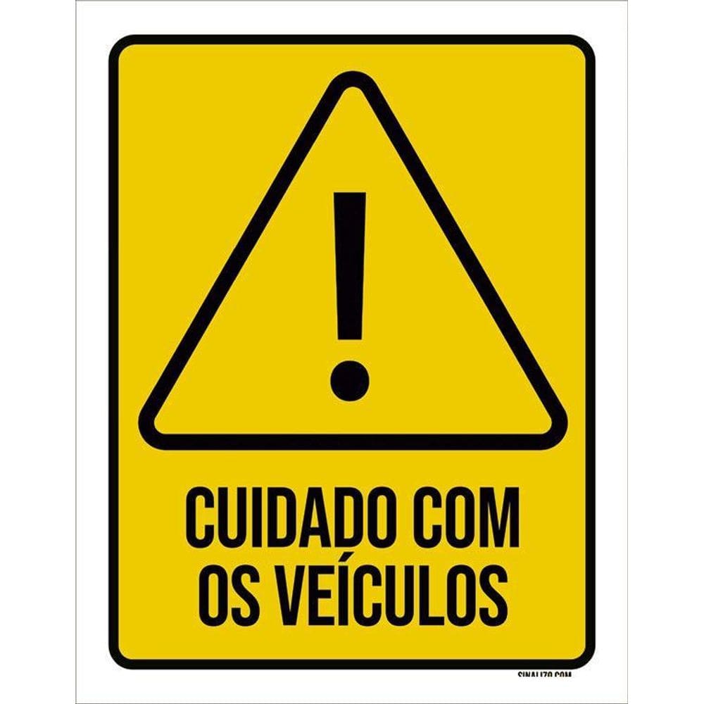 Placa Atenção Cuidado Com Os Veículos 36X46