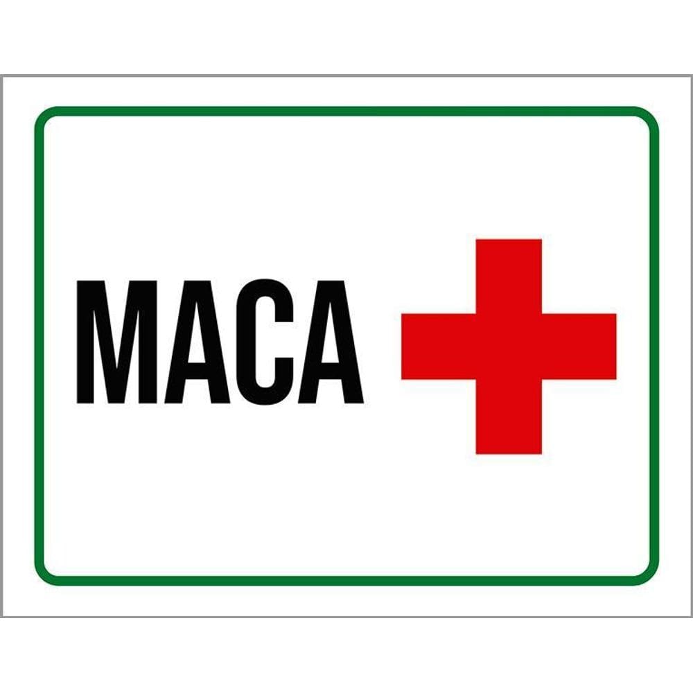 Placa Sinalização Ambiente Maca Emergência 36X46