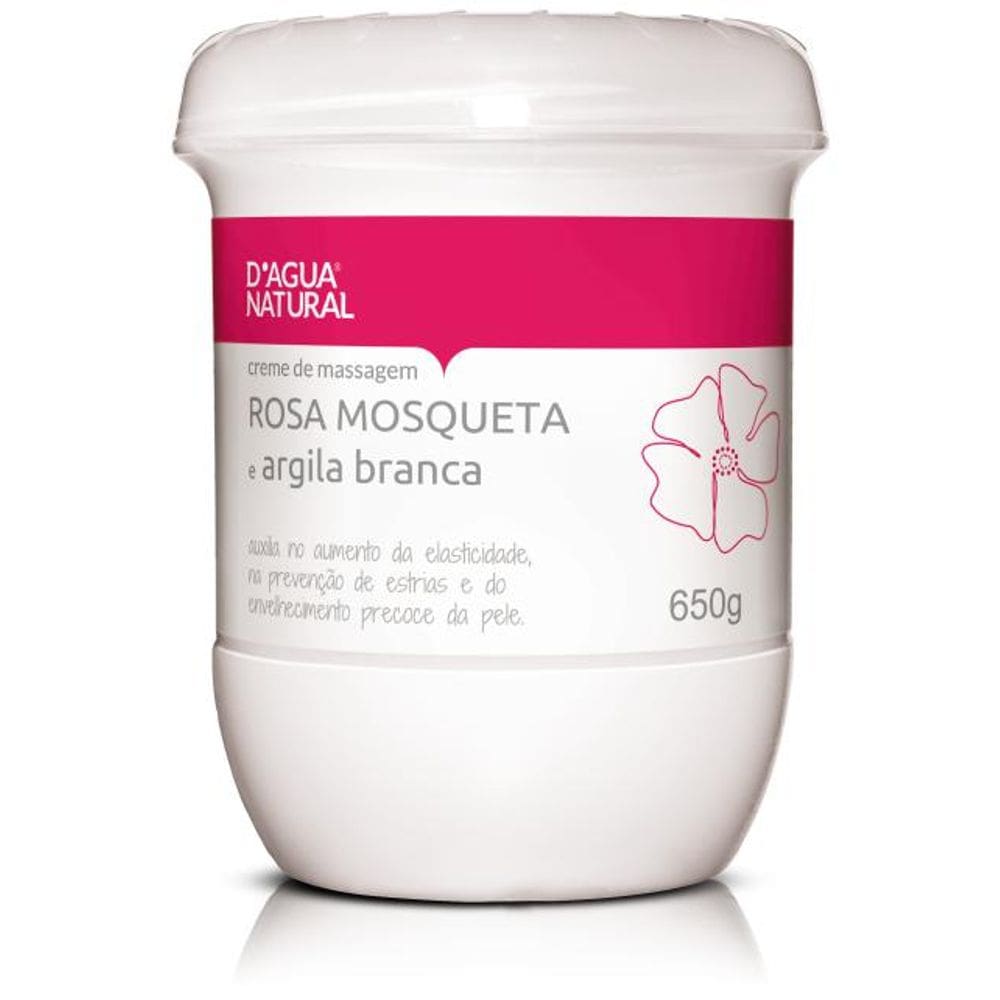 Creme de Massagem Rosa Mosqueta e Argila Branca 650g