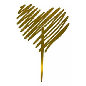 Artigo Festa Enfeite Topo Bolo Topper - Dourado - Coração