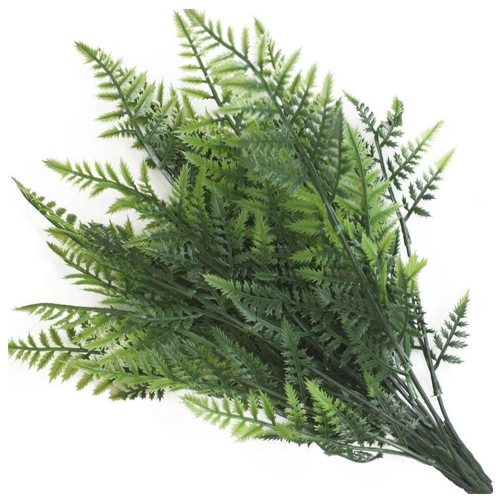 8 Ramos Decoração Arranjo Samambaia Artificial Plástico Verd