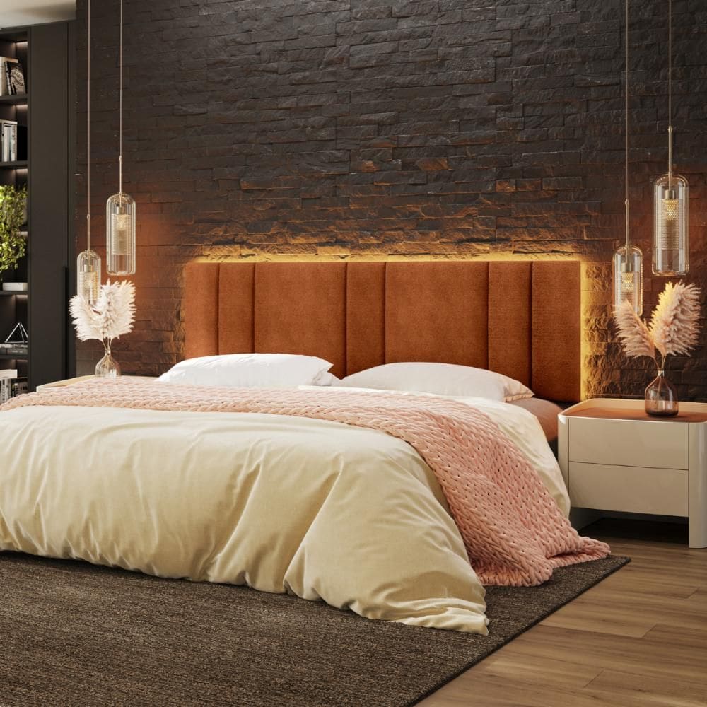 Cabeceira King Estofada com LED