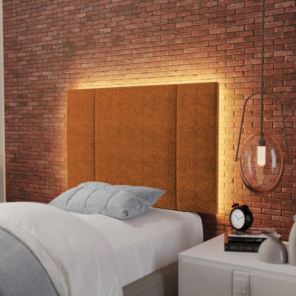 Cabeceira Solteiro Estofada com LED