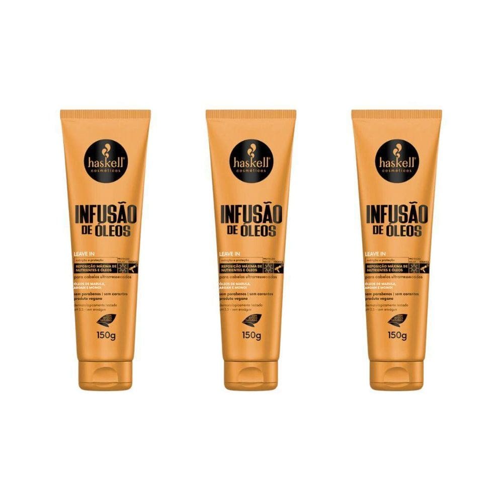 Leave-In Haskell Infusao De Oleos 150G - Kit Com 3Un