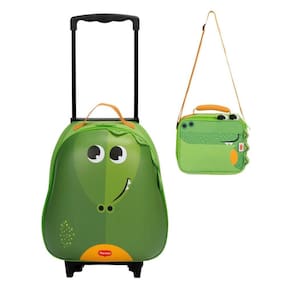 Kit Mochila De Rodinha Com Lancheira Tiny Love Safari Croco