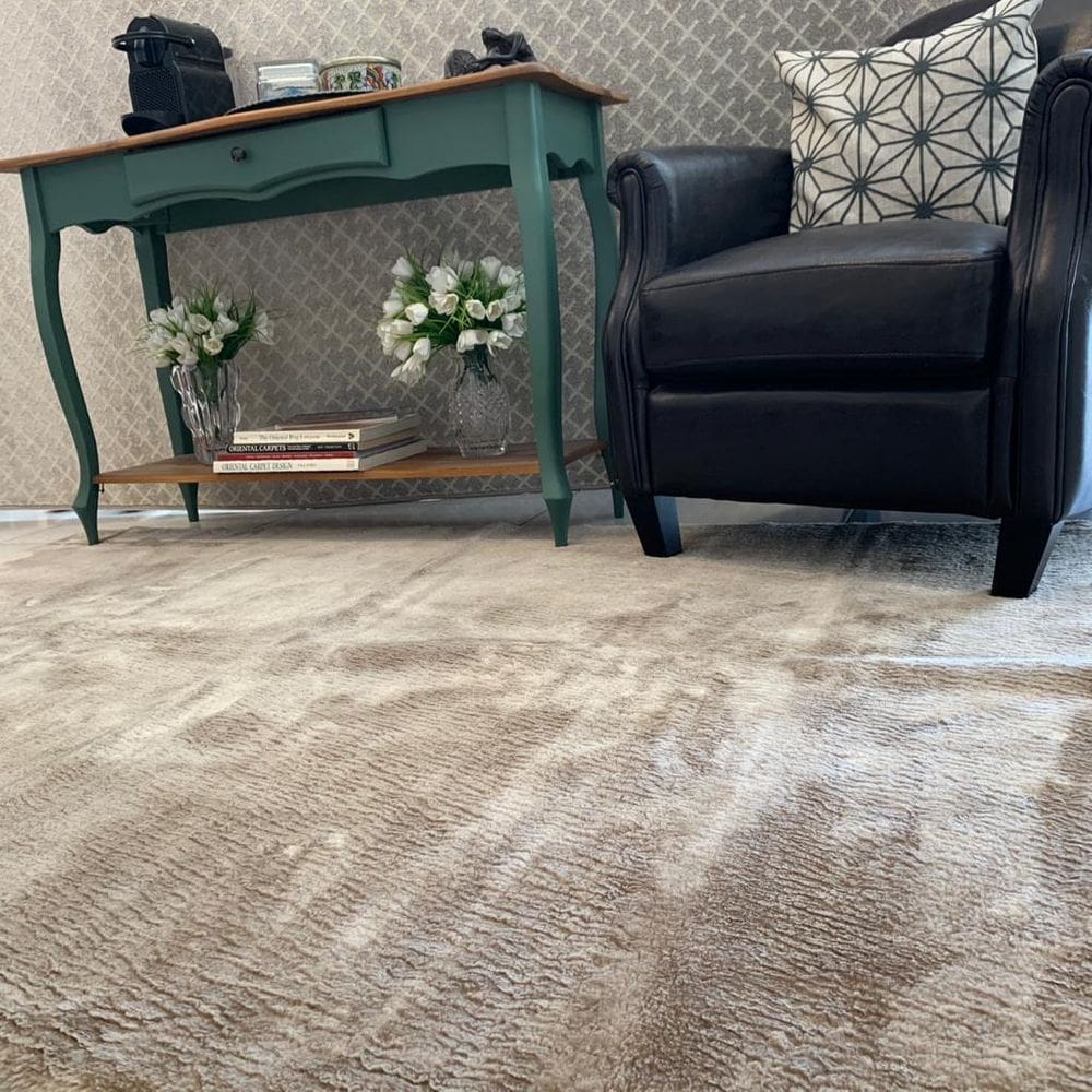 Tapete Skin Via Star Prata 140X200Cm Estilo Pele De Carneiro