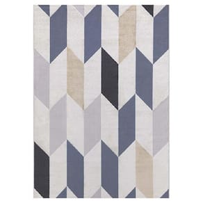 Tapete Para Sala Nilo 02 Azul e Bege 2,50x3,00m - Edantex