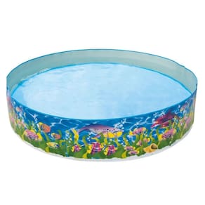 Piscina Redonda Infantil Semirrígida 1000L Vida Marinha Portátil Bel