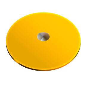 Centro De Mesa Giratório Vidro Temperado 8Mm Amarelo 45Cm